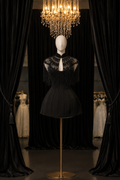 Sovereign High-Neck Embroidered Cocktail Dress