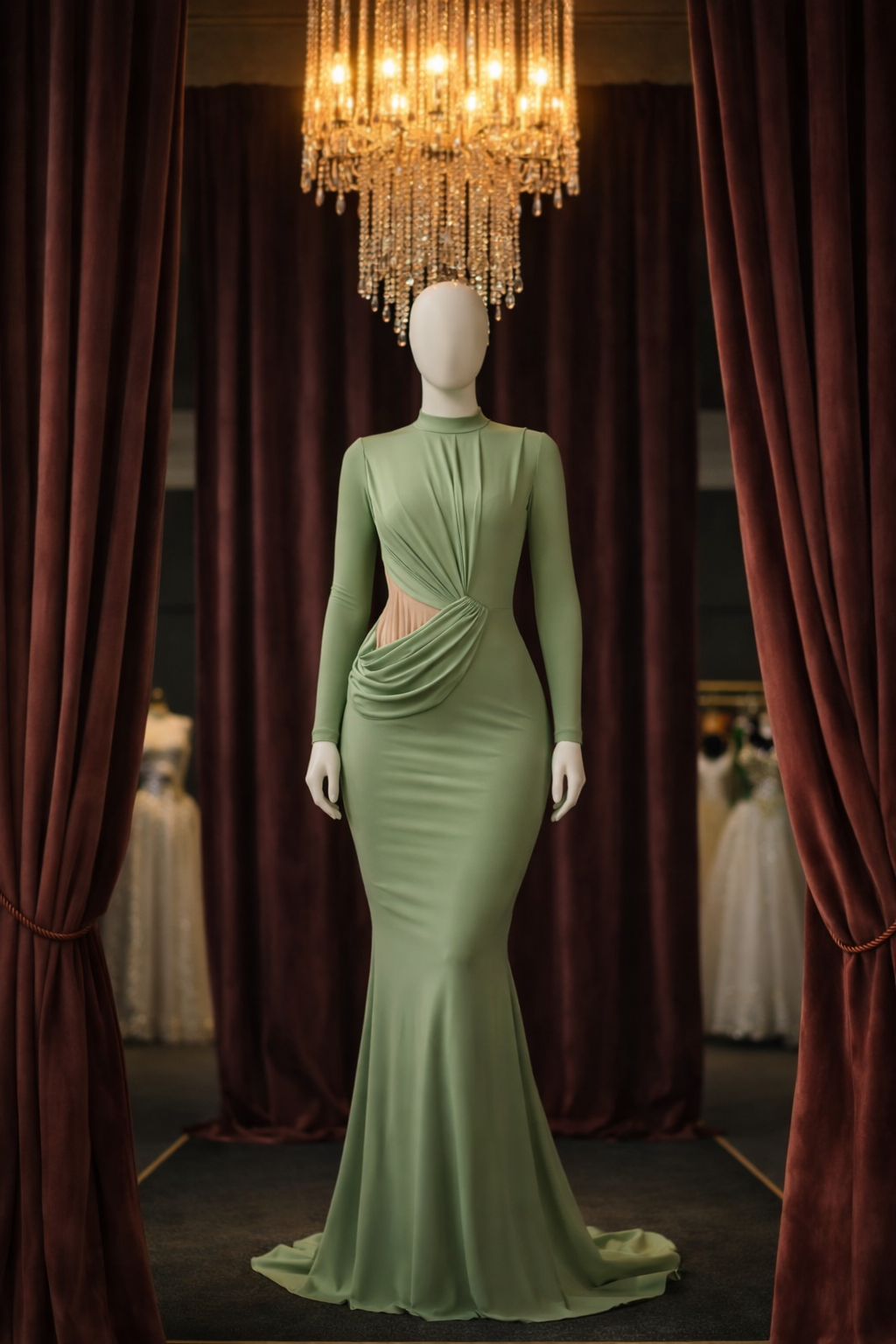 Valkyrie Long Sleeve Asymmetric Mermaid Dress