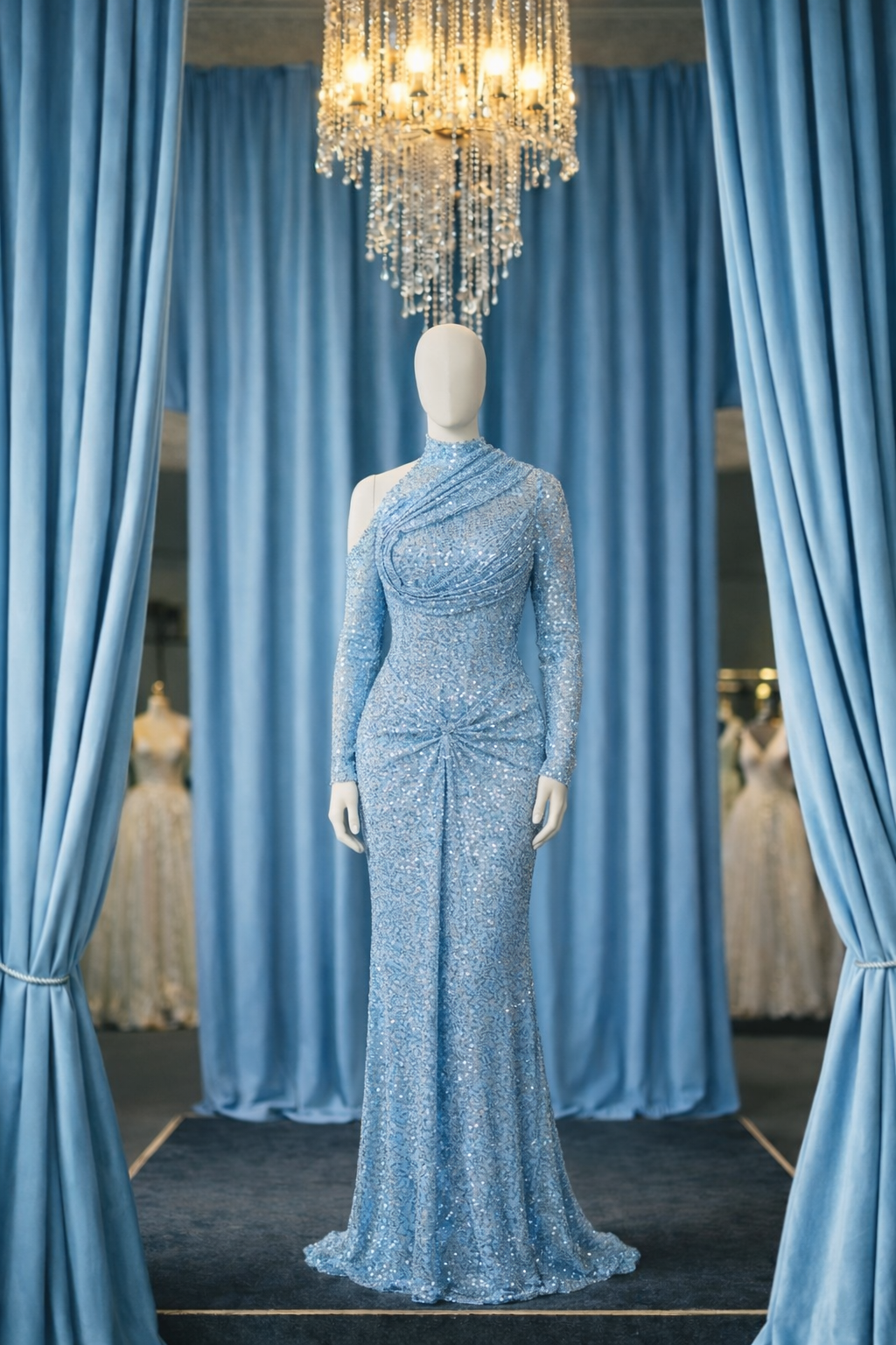 Nocturne Sequin Asymmetric Gown