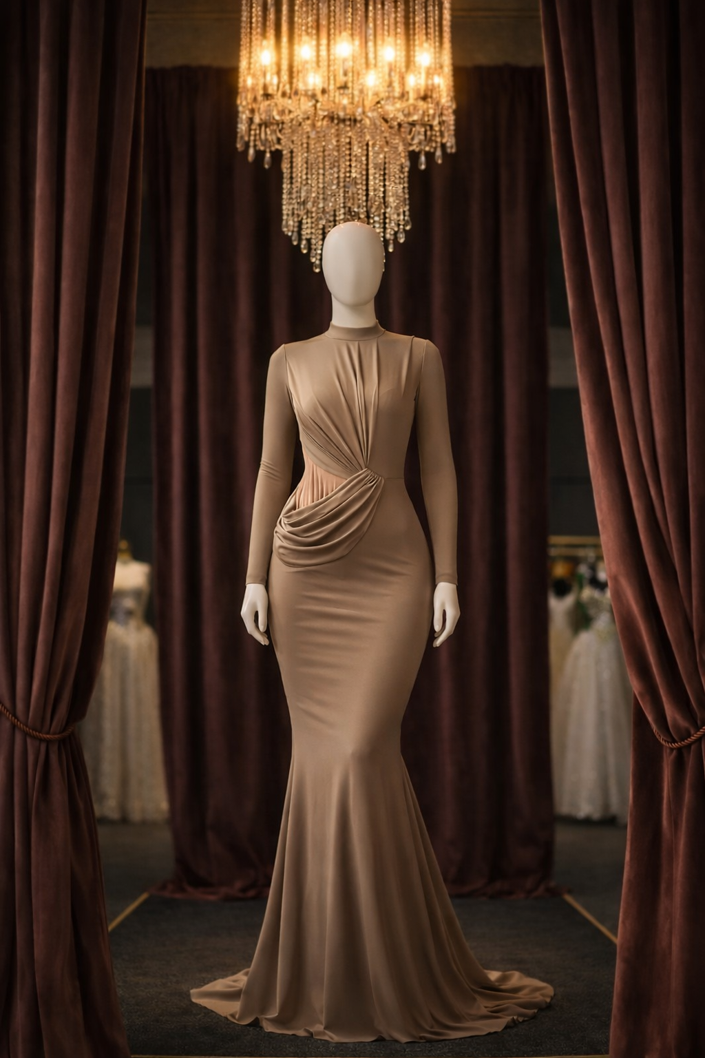 Valkyrie Long Sleeve Asymmetric Mermaid Dress
