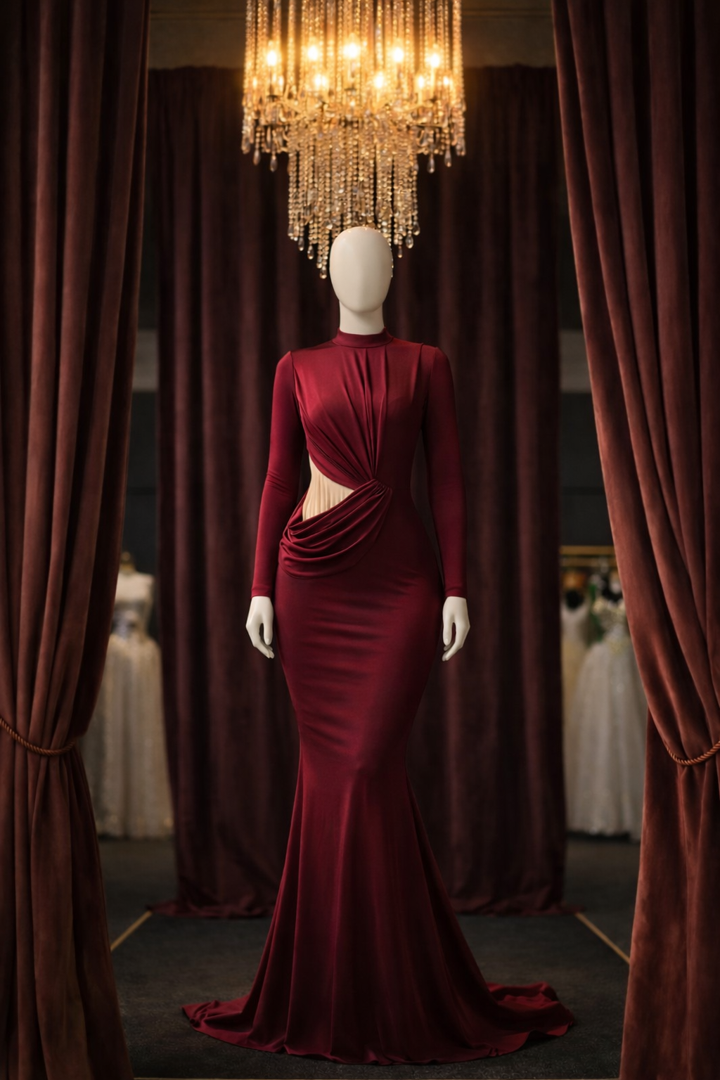 Valkyrie Long Sleeve Asymmetric Mermaid Dress