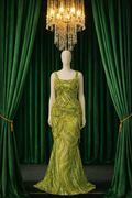 Artemis Pearl-Draped Textured Mermaid Dress