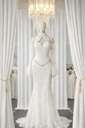 Genevieve Embellished Collar Lace Mermaid Gown