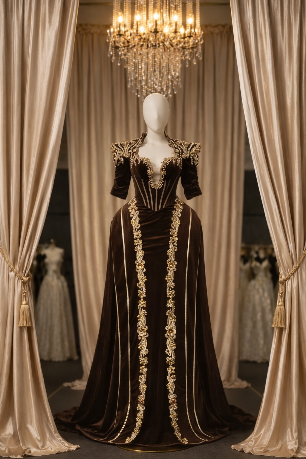 Imperial Renaissance Velvet Pannier Gown
