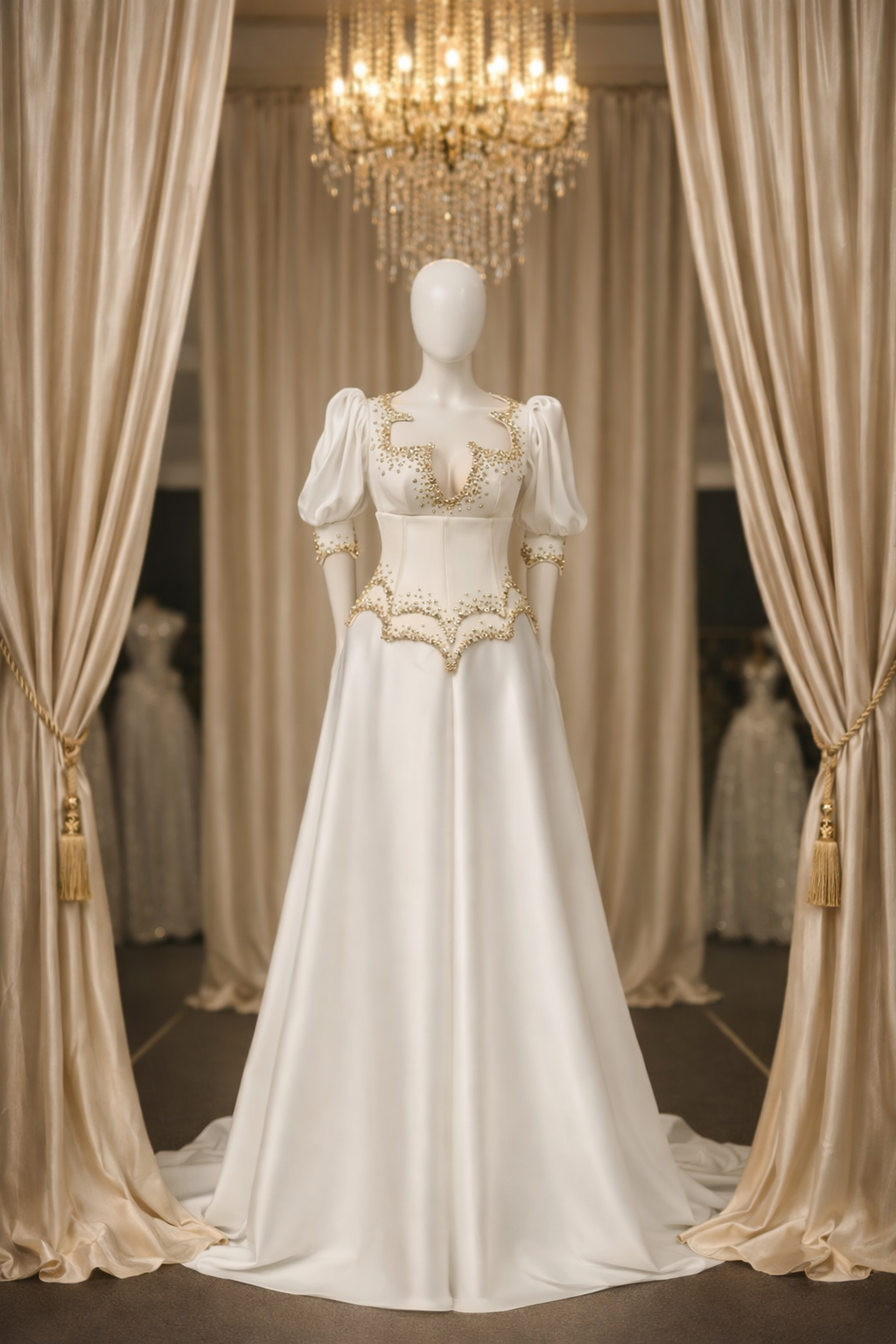 Sovereign High-Neck Velvet Caftan Gown