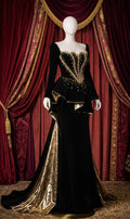 Sovereign Double-Tiered Basque Peplum Gown